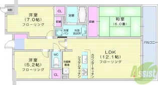 ライオンズマンション山手町【6階】の間取り