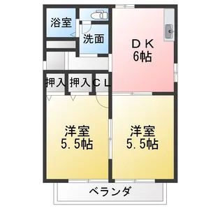 クレスト B【2階】の間取り