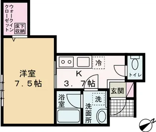 エスワンハイツ古淵【1階】の間取り