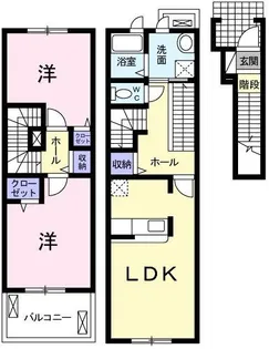 シンビジウム M&S A【2階】の間取り