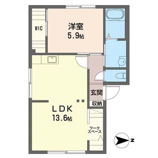 ウエストヒルズB【2階】の間取り