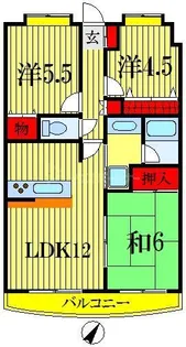 サニークレスト西船橋【3階】の間取り