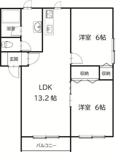 プリオール桜町【1階】の間取り