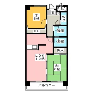 シャトーみなみ【7階】の間取り