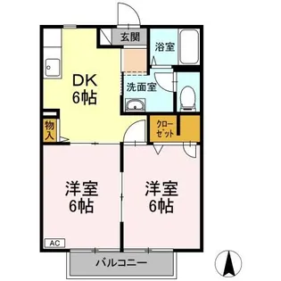 ハイネス本宮 A棟【2階】の間取り