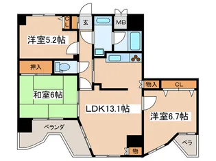 ハイホーム武蔵小金井1202号室【12階】の間取り