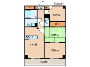 旭丘ハイツ【3階】の間取り