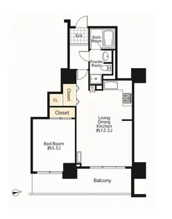 シーリアお台場三番街4号棟(SA借上)【3階】の間取り