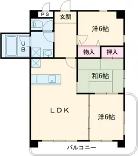グリーングラナコバヤシ【4階】の間取り