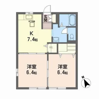 リバティーハウスB【1階】の間取り