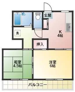 コスモス前原【2階】の間取り
