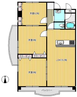 メルベーユ城南【3階】の間取り