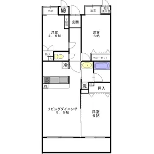 コーナスフロリダ【3階】の間取り