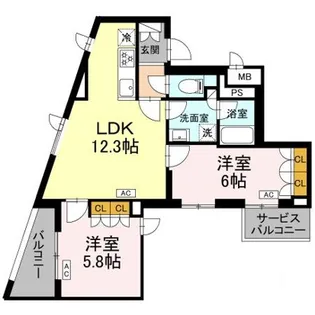 ロイジェント上板橋【1階】の間取り