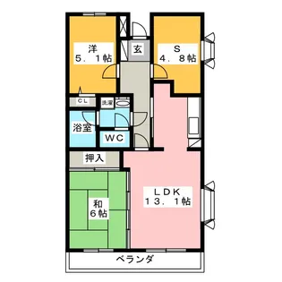 リーヴ・ドロア【5階】の間取り