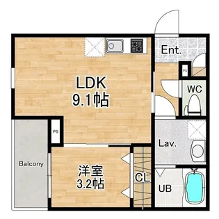 ジーメゾン大和郡山カシータ【2階】の間取り