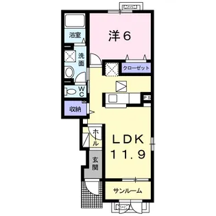 グランツ大和 I【1階】の間取り