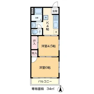 紫苑マンションB【3階】の間取り