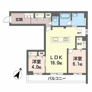Ecrage Takasu【3階】の間取り
