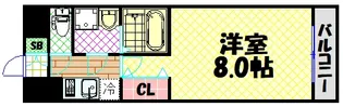 ワールドアイ難波南PORTA【6階】の間取り