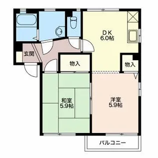 ハイツシルク A【1階】の間取り