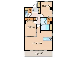 シャンテ若松【1階】の間取り