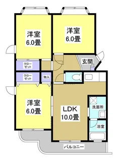 遠鉄ハイツ西ヶ崎F棟【2階】の間取り