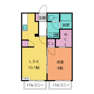 アパテイア イヴ【2階】の間取り