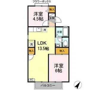 シェレナ山下VI棟【2階】の間取り