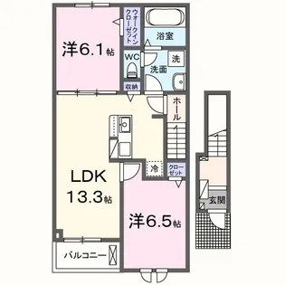 CASA 空 ~カーサ ソラ~【2階】の間取り