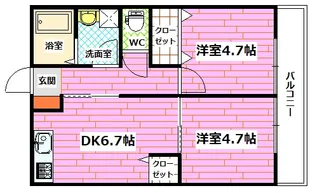 盛林レジデンスA棟【3階】の間取り