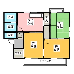 トゥインクルみどり A棟【2階】の間取り