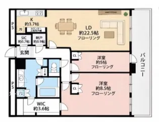 パークタワー品川ベイワード【25階】の間取り