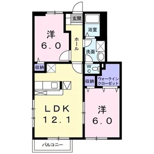 カリーノフィオーレA【1階】の間取り