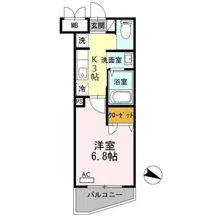 ミラージュ新子安【4階】の間取り