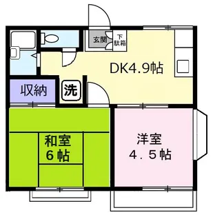 コーポ・リバーサイドB【2階】の間取り