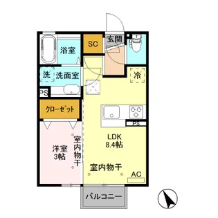 グランソール【1階】の間取り