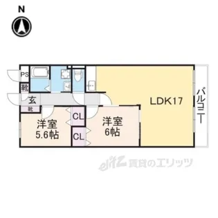 MAYUMIウエストサイド楠葉【3階】の間取り