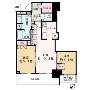 ザ・セントラルマークタワー【15階】の間取り