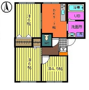 つしまドリームランドB棟【1階】の間取り
