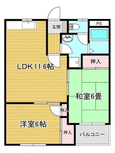 2LDKの間取り画像