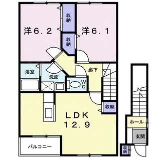 ガルテン ヒューゲルII【2階】の間取り