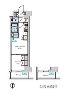 Brillia ist 池尻大橋【5階】の間取り