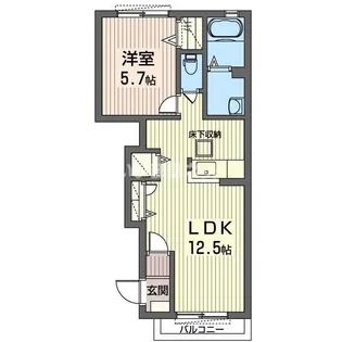 1LDKの間取り画像
