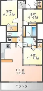 岐阜県岐阜市西荘1【マンション】の間取り