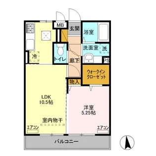 群馬県伊勢崎市今泉町1【アパート】の間取り