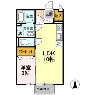 エストゥディオ A棟【2階】の間取り