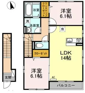 プレミアムコートD【2階】の間取り