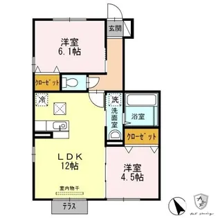ぽるトゥ・かれん【1階】の間取り