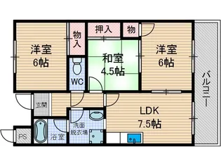 大阪府茨木市真砂3【マンション】の間取り